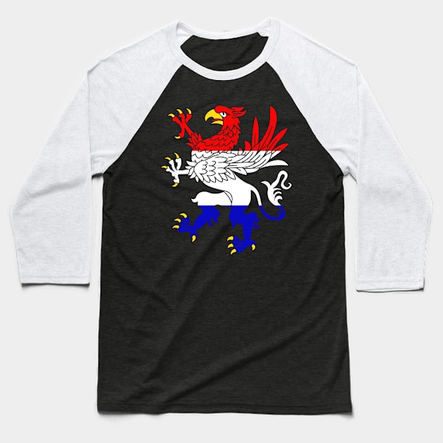 Griffon logo RWB Baseball T-Shirt by Illustratorator